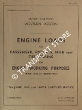 Engine Loads for Passenger, Parcels, Milk and Fish Trains for Engine Working Purposes (Main Line and Branches), 17th June 1963 until further notice by British Railways Western Region